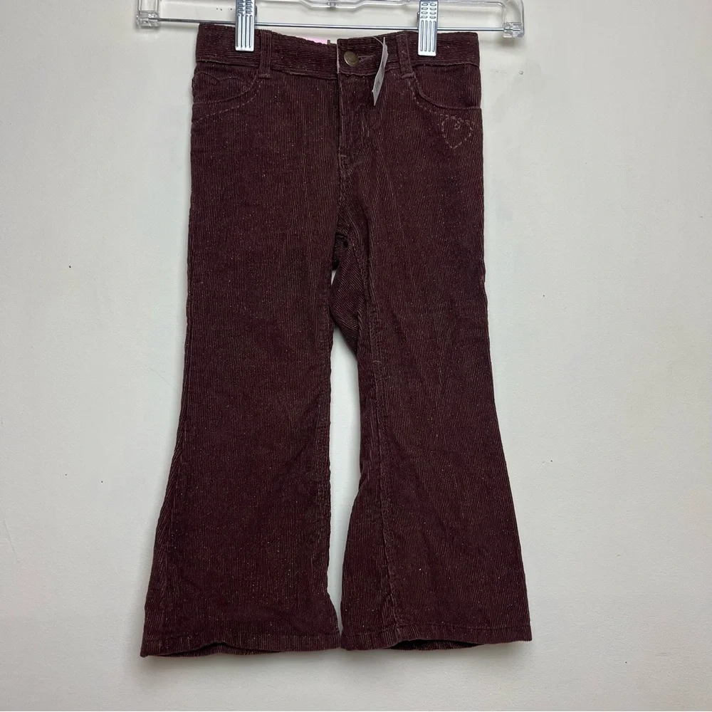 NWT BABY GAP GIRLS‎ BOOTCUT SPARKLY CORDUROY PANTS CORDS 3T 3 YEARS Brown